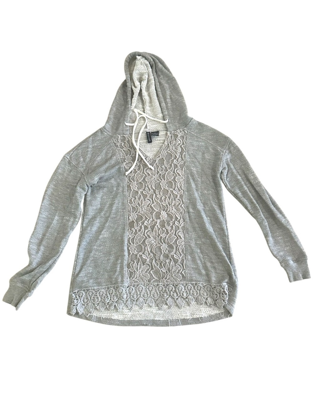 Grey Lace no comment Hoodie (M)